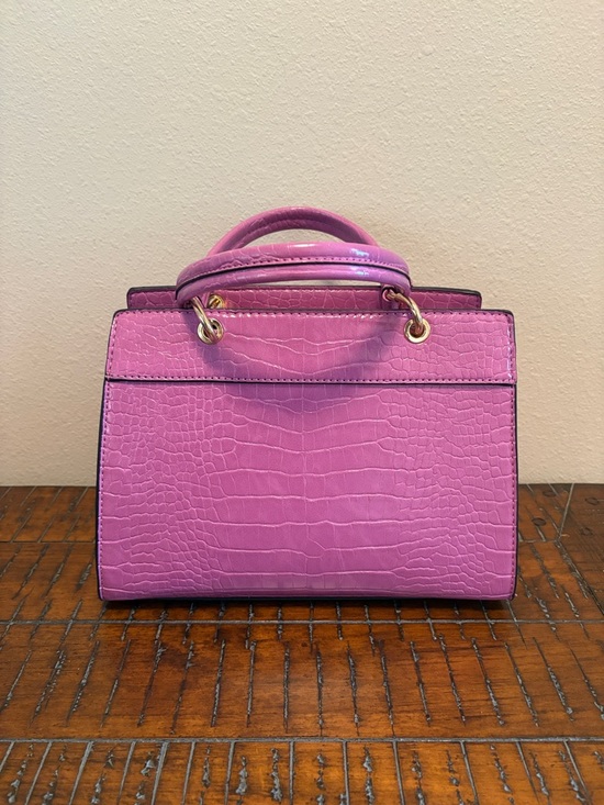 Handbags - Structured Croc-Embossed Satchel in Light Purple